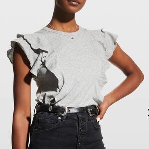 Veronica Beard “Bea” Short Sleeve Crewneck Ruffle Tee - XS